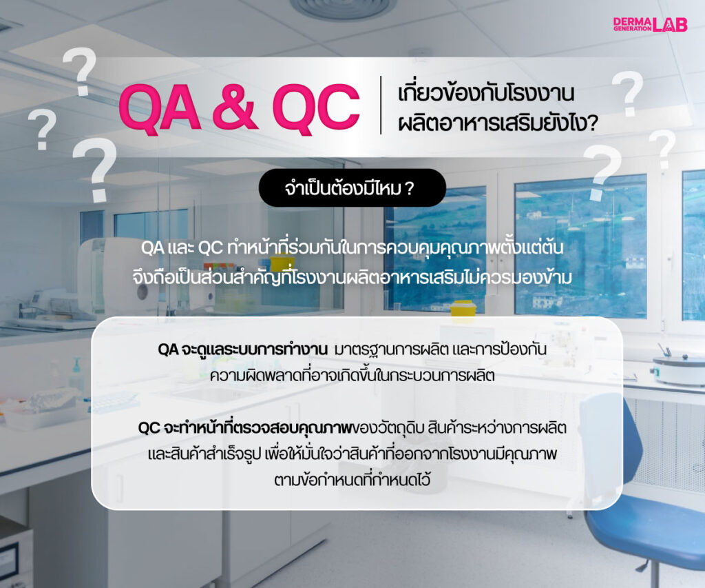 ความเกี่ยวข้องQC และ QA กับโรงงานผลิตอาหารเสริม