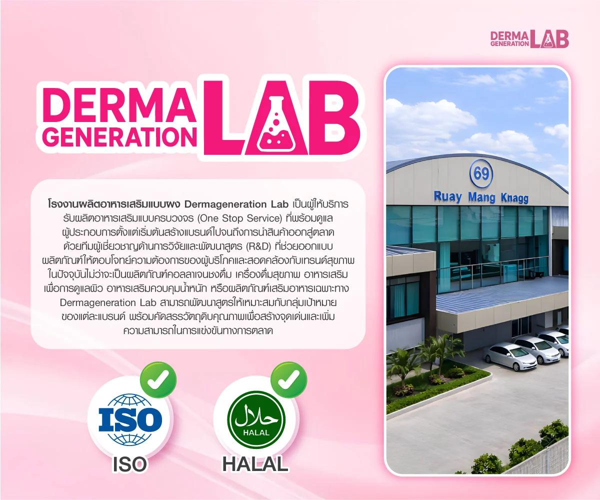 โรงงานผลิตอาหารเสริมแบบผง OEM รับผลิตอาหารเสริมแบบผง ครบวงจร