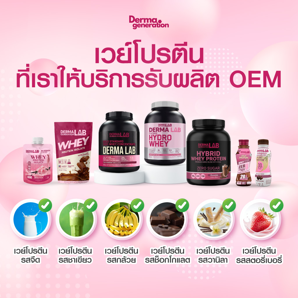 รสชาติของเวย์โปรตีน ที่เราให้บริการรับผลิตOEM