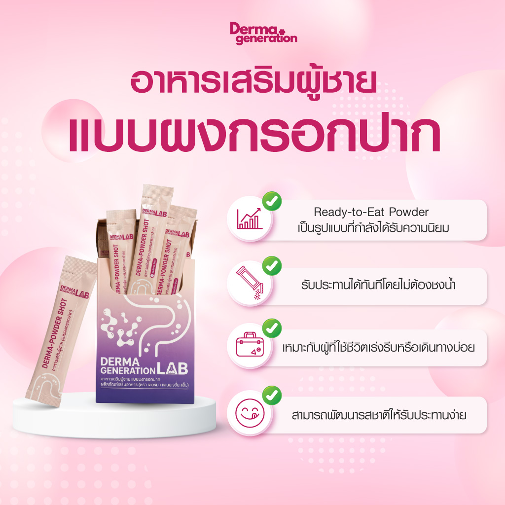 3. อาหารเสริมผู้ชาย แบบผงกรอกปาก